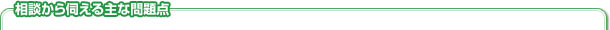 相談から伺える主な問題点 