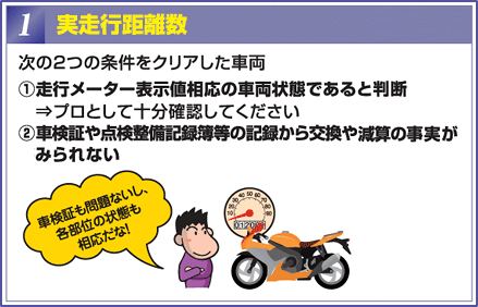 1）実走行距離数