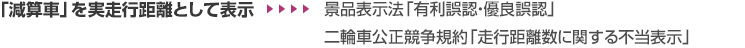 「減算車」を実走行距離として表示　景品表示法「有利誤認・優良誤認」二輪車公正競争規約「走行距離数に関する不当表示」